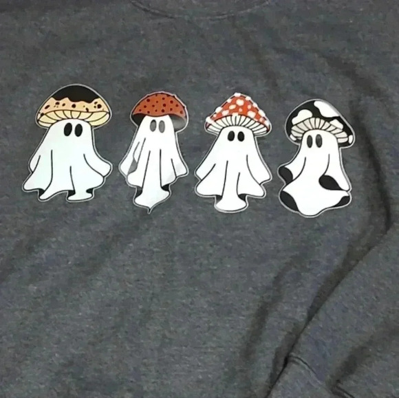 Gildon graphic sweatshirt Halloween ghost mushrooms - Picture 3 of 4